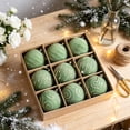 thumbnail image 4 of Velvet Flocked Christmas Ball Ornaments, 9Pcs 3.15In Sage Green Shatterproof Xmas Baubles with Glitter Detail, Hanging Decor for Christmas Tree, Wreath, Mantel and Seasonal Arrangement, 4 of 6