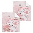 thumbnail image 2 of BZSMCE Towel Cotton Face Towel Soft Hand Towels Fashion Pink Bunny Pattern, 2 of 9