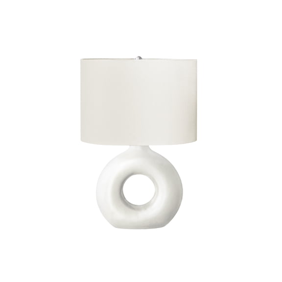 Lighting - 24"h - Table Lamp - White Ceramic - Ivory/Cream Shade - Contemporary