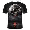 thumbnail image 2 of 3D Graphic Skull T-Shirts for Men Funny Printed Short Sleeve Tee Shirts Skull Short Sleeve Tees, 2 of 2