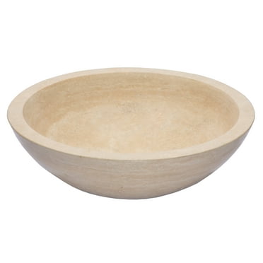 Eden Bath Travertine Bowl Circular Vessel Bathroom Sink