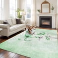thumbnail image 2 of Large Area Rugs for Living Room Bedroom, Green Flowers 5'x8' Rug Washable Carpet Runner Indoor Outdoor, Spring Floral Elegant Pastoral Botanical Non Slip Floor Mats Rug for Kitchen, Bathroom, 2 of 8