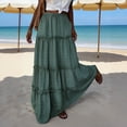 thumbnail image 2 of TaTaai Women's Boho High Waist Maxi Skirt with A-Line Silhouette, Ruffle Tiered Detail, Elastic Waistband, and Side Pockets Gift, 2 of 9