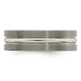 thumbnail image 3 of Edward Mirell Titanium Brushed/Polished Textured Lines 7mm Band Size 8.5, 3 of 7