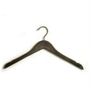 NAHANCO #20717HU 17" Low Gloss Espresso Wooden Shirt Hangers (Pack of 25)