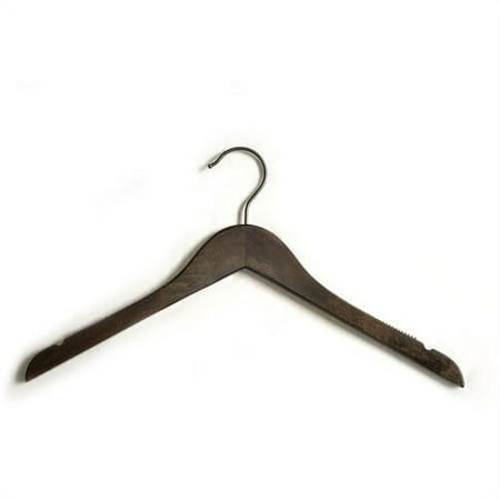 NAHANCO #20717HU 17" Low Gloss Espresso Wooden Shirt Hangers (Pack of 25)