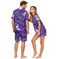 thumbnail image 4 of Halloween Couple Pajamas Matching Sets Button Up Pajamas Halloween Pj Set Halloween Pajamas Spooky Pajamas Women Couple Matching Pajamas Sets Women & Men Button Down Pjs Men, Purple, XL, 4 of 5