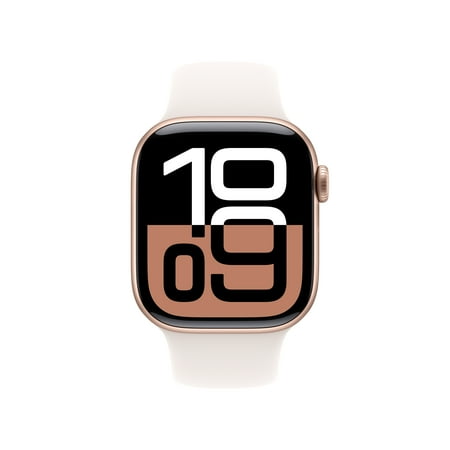 Apple Watch Series 10 (GPS) 42mm Aluminum Case with Light Blush Sport Band - M/L - Rose Gold - (2024)