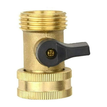 MNBFYX Water Hose Shut Off Valve Heavy Duty Brass Garden Hose Connector Fittings to Connect to Outside Hose Bib Shutoff Connector and Adapter for Outdoor Faucet Use On Off