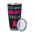 thumbnail image 2 of Vaso de acero inoxidable de 20 oz para el mes de concientización sobre el cáncer de mama, taza térmica portátil con tapa, 2 of 7