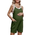 thumbnail image 2 of Maternity Women Solid Color Sleeveless Overalls Casual Loose Jumpsuit Shorts, 2 of 6