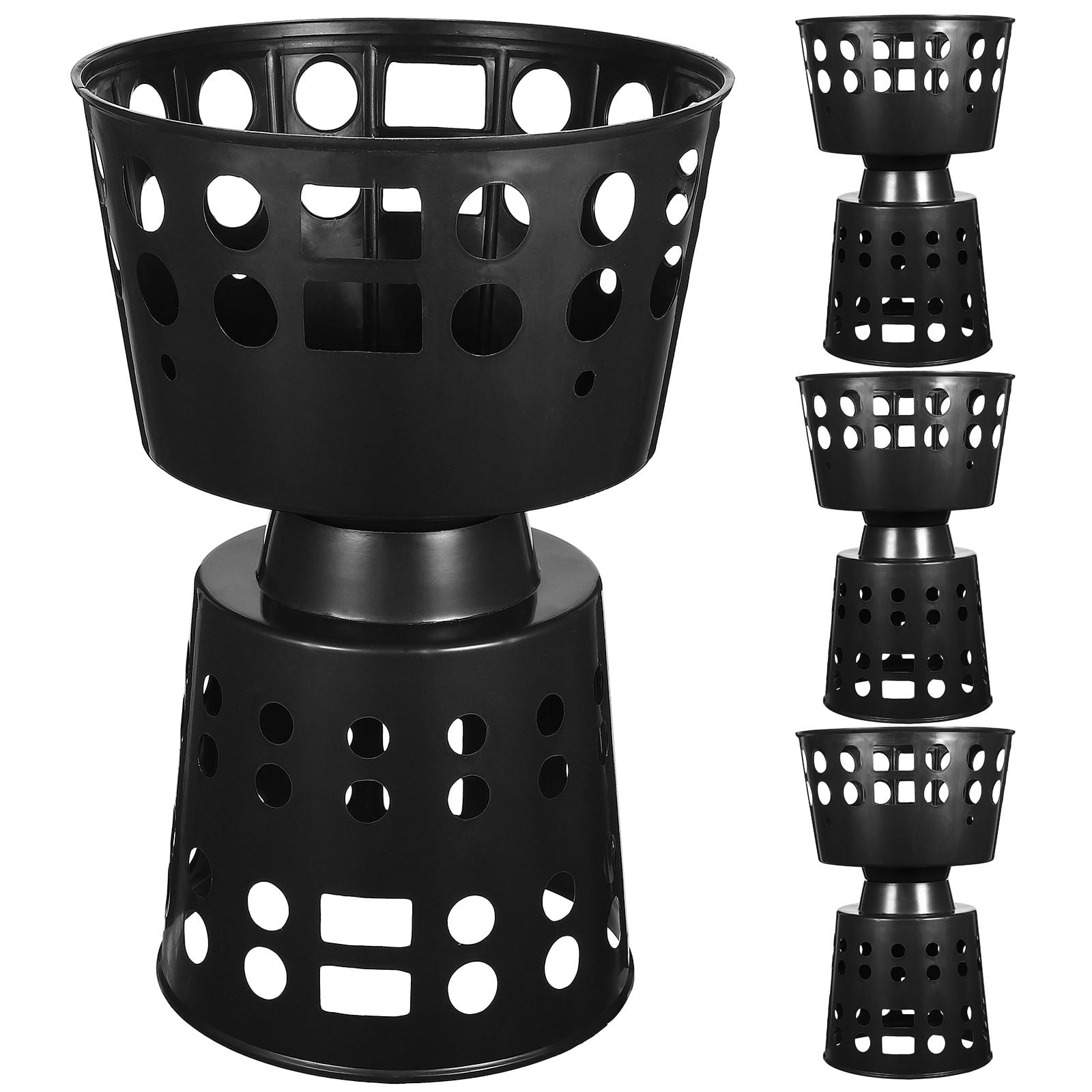 Raindrops Black Plastic Floral Arrangement Bases, 4pcs Set, Craft Supplies with Fine Workmanship