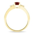 thumbnail image 3 of SZUL Women's Emerald Cut Garnet and Diamond Sparkle Ring in 10K Yellow Gold, 3 of 5