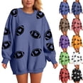 thumbnail image 6 of Godom Womens Sweatshirts Crewneck Rugby Printed Long Sleeve Tops Oversized Pullover Sweatshirt for Women, 6 of 7