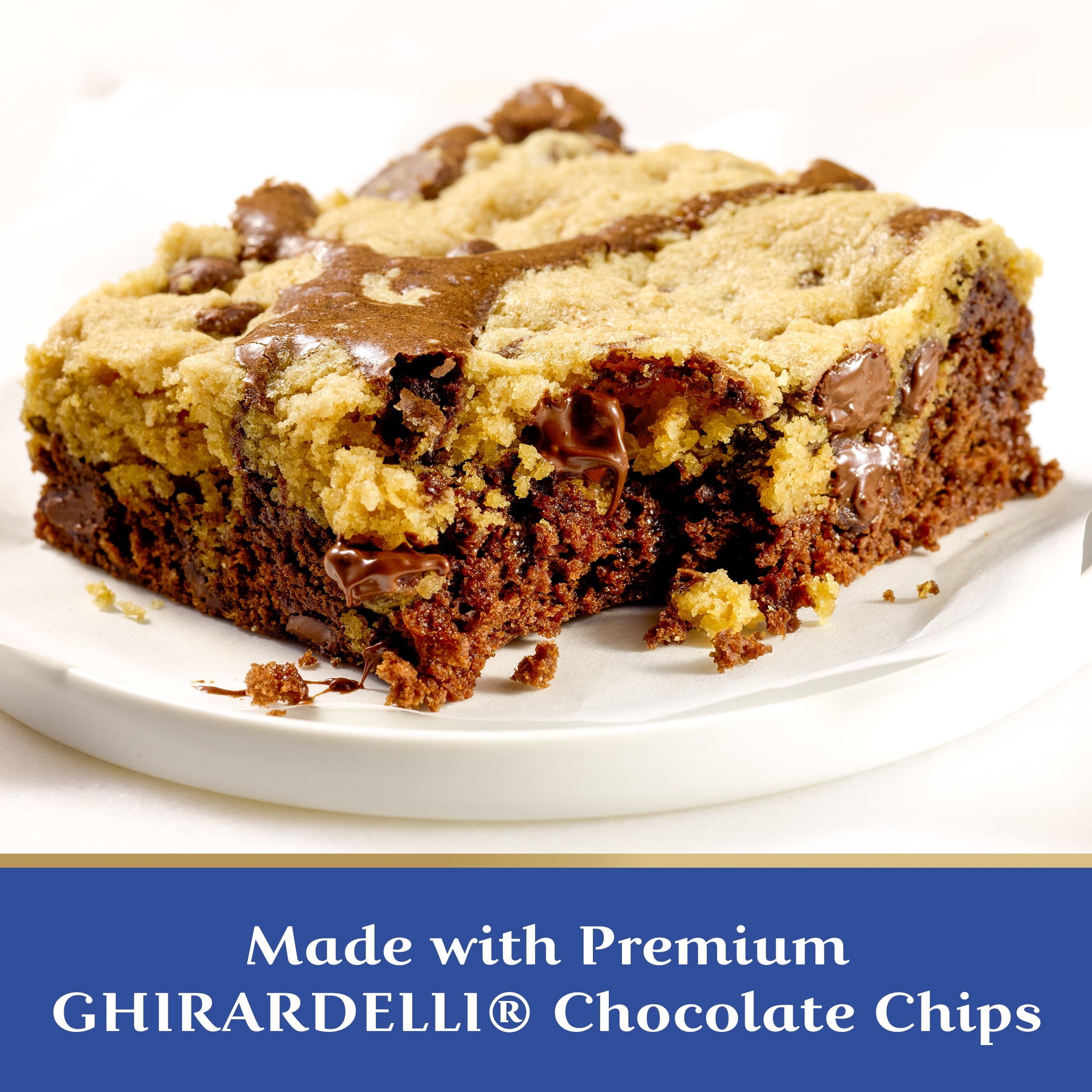 GHIRARDELLI Brownie Cookie Bar, Premium Brownie Mix, 16.5 oz Box