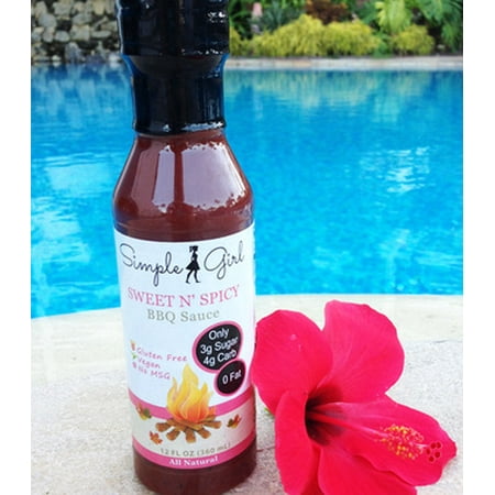 Simple Girl Sweet N Spicy Low Sugar, Low Carb BBQ Sauce - Low Sugar, Vegan, Diet BBQ Sauce, Diet Safe, Diabetic Friendly, Healthy BBQ Sauce & (Best Sweet And Spicy Bbq Sauce)