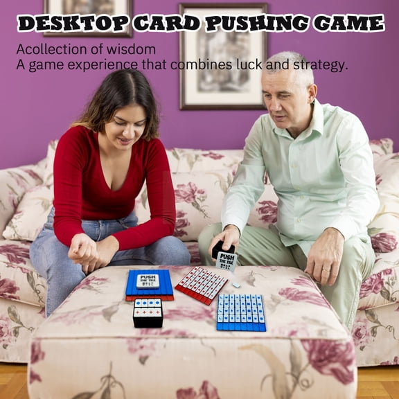 PUSH THE TILE Portable Tile Pusher - Mini Mahjong Set with 33 Classic Tiles | Compact Mahjongg Board Games for Travel,Family Nights & Leisure