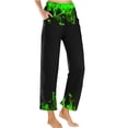 thumbnail image 2 of Fankiway Pantalons Raccourcis pour Femmes Impression Flamme Pantalons de Plage d'Été Pantalons Larges Amples Yoga avec Poches Pantalons pour Femmes Liquidation Pantalons Larges pour Femmes, 2 of 5