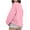 Pink, variant on LEBONYARD Women's Round Neck Pullover Tops Solid Causal Long Sleeve Loose Fit Side Pleated 2025 Fall Winter Sweatshirts
