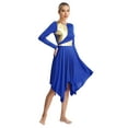 thumbnail image 2 of iiniim Women's Round Neck Long Sleeve Church Praise Worship Dance Dress with Wide Leg Pants Blue XL, 2 of 7