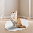 thumbnail image 5 of Oval Rug,Soft Fluffy Area Rug for Bedroom,Cream White Fuzzy Shaggy Oval Throw Rugs for Bedside,Non-Slip Cozy Plush Shag Carpet for Room Dorm Living Room,40x60cm, 5 of 5