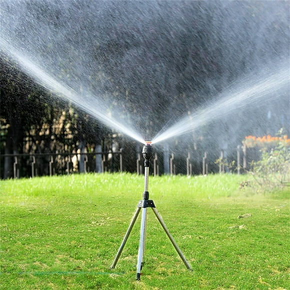 Dvkptbk Impact Sprinkler Head on Tripod Base, Heavy Duty Lawn Sprinkler, 360 Degree Large Area Irrigation Telescopic Support Sprinkler