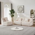 thumbnail image 5 of 123.2" Modern Curved Corner Sectional Sofa, Chenille Modular Cloud Couch with 4 Pillows, High-Back Oversized 4-Seater, No Assembly Required, 5 of 11