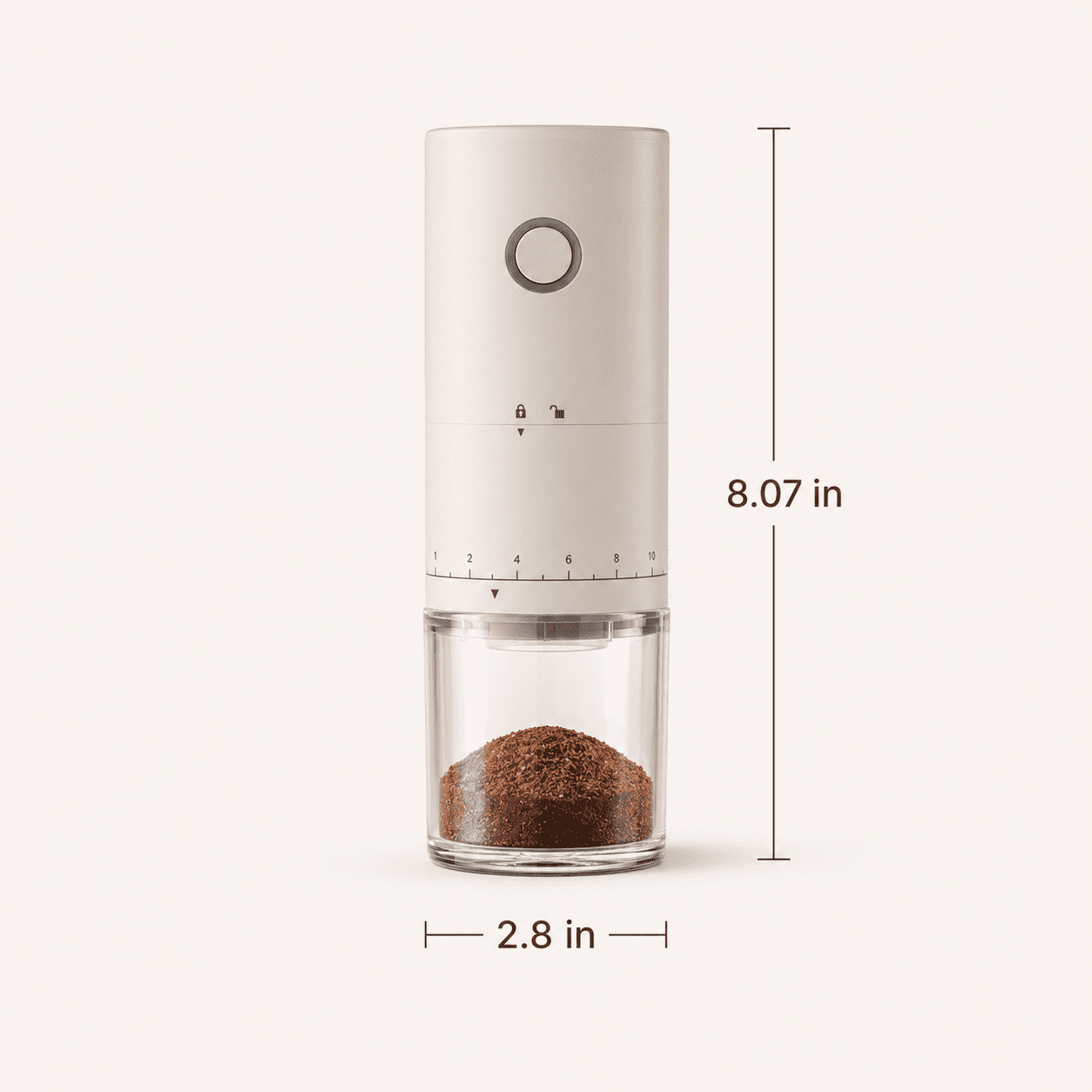 Portable Electric Coffee Grinder with 38 Adjustable Settings, USB Rechargeable Burr Mill with 1500mAh Battery, 304 Stainless Steel 25g Capacity Bean Grinder for Travel, Office and Camping
