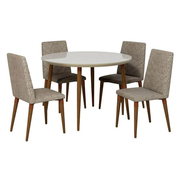 Manhattan Comfort Utopia 45 28 Round Dining Table Set Of 5 Color Off White And Grey Com Round Dining Table Set, Off White Round Dining Table Set