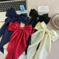 thumbnail image 3 of Solid Bow Ribbon Hair Clips Women Elegant Bowknot Satin Hairpins Barrettes Girls Ponytail Clip Wedding Bridal Accessories, 3 of 9