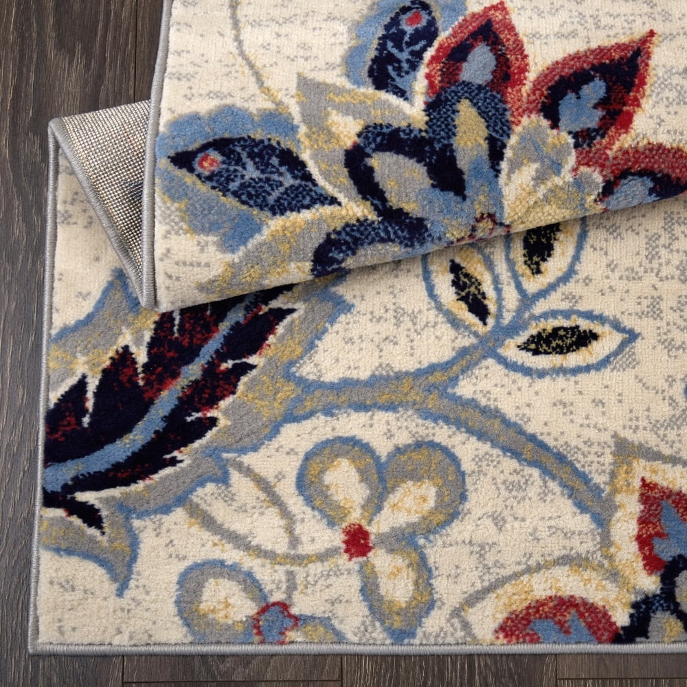 Home Dynamix Tremont Teaneck Contemporary Floral Area Rug, Taupe/Pink, 5'2" Round