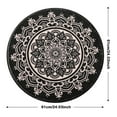 thumbnail image 2 of Carvapet Round Area Rug for Living Room, Non Slip Machine Washable Bathroom Rugs, Extra Soft Rugs for Bedroom, Boho Mandala Print Circle Rugs, 2ft Round Black, 2 of 9