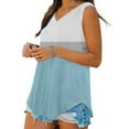 thumbnail image 6 of aidice Women's Cotton Tank Tops Sleeveless V Neck Tops Loose Comfy Summer Casual Daily Tanks Color Blocked, 6 of 7