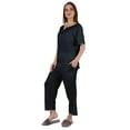thumbnail image 3 of Inkmeso Short Sleeve Nightwear Pajama Set For Women Henley T-Shirt & Pajama Sleepwear Set, 3 of 7