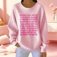 thumbnail image 2 of VKOYWKM Pink Ribbon Sweatshirt for Women Oversized Breast Cancer Awareness Shirt Long Sleeve Drop Shoulder Textured Pullover Crew Neck Sweatshirt Funny Graphic Tee Breast Cancer Survivor Shirts, 2 of 6