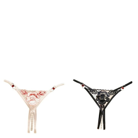 Wijhcboe 2 Pack Women Non Latex Waist Trainer for Women Sexy Lace Briefs Hollow Underpants for Women over 60 Out Panties Crochet Lace Boxers Women Loose Up Panty Thongs G String Lingerie Pads U