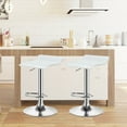 thumbnail image 4 of SUGIFT Set of 2 Modern Design Adjustable Backless Bar Stools,PU Leather,White, 4 of 5