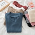 thumbnail image 2 of Suéter de punto calado para mujer, jerseys acanalados, suéteres básicos, jerséis ajustados, Tops suaves y cálidos, Otoño e Invierno, 2 of 5