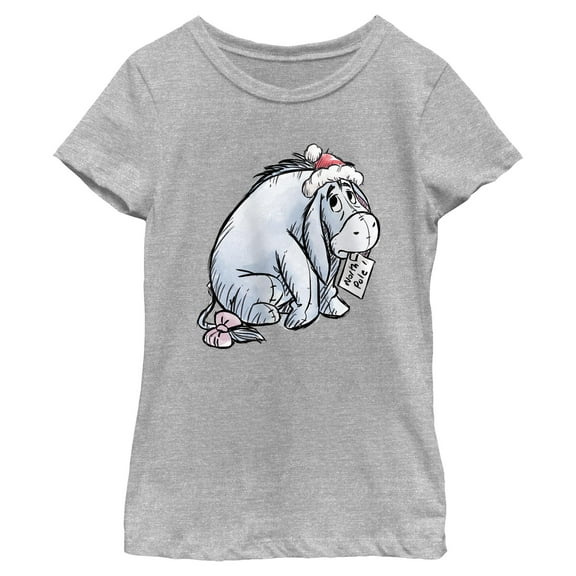 Girls Winnie the Pooh Eeyore Santa Letter Sketch T Shirt