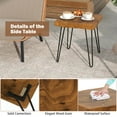 thumbnail image 2 of Patiojoy 16" �� 16" Solid Teak Wood Side Table Indoor Outdoor Square Side Table w/ Metal Legs Solid Wood Patio Table Home End Table, 2 of 10