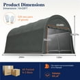 thumbnail image 2 of LZBEITEM Carports 10x20 ft Heavy Duty Car Canopy Garage with Removable Doors Galvanized Frame Portable Carport Canopy Outdoor Storage Shelter with All-Season Tarp for Car Boat Truck, 2 of 11