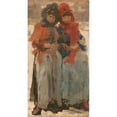 thumbnail image 3 of Isaac Israëls 15x24 Black Modern Framed Museum Art Print Titled - Two Young Women in the Snow (C. 1890 - C. 1894), 3 of 5