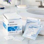 McKesson Split Sponges, Sterile, 100% Cotton, I.V. Drain Split Dressing, 6-Ply, 2 in. x 2 in., 2 per Pack, 35 Packs, 70 Total