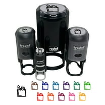 Groceries Grocery Store Icon Self-Inking Rubber Stamp Ink Stamper - Black Ink - Mini 1/2 Inch