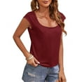 thumbnail image 3 of Sherrylily Women Cap Sleeve Scoop Neck Tank Tops Casual Solid Basic Tee Shirts, 3 of 5