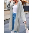 thumbnail image 2 of Womens Long Cardigan Sweaters Chunky Open Front Oversized Slouchy Knit Fall Trendy Coatigan Jackets Light Gray XL, 2 of 6
