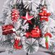 thumbnail image 2 of 2 piezas de adornos para árboles de Navidad, bolas de plástico para Navidad, adornos rojos, pequeños colgantes para árbol, decoración para fiestas de Navidad para el hogar, 2 of 5