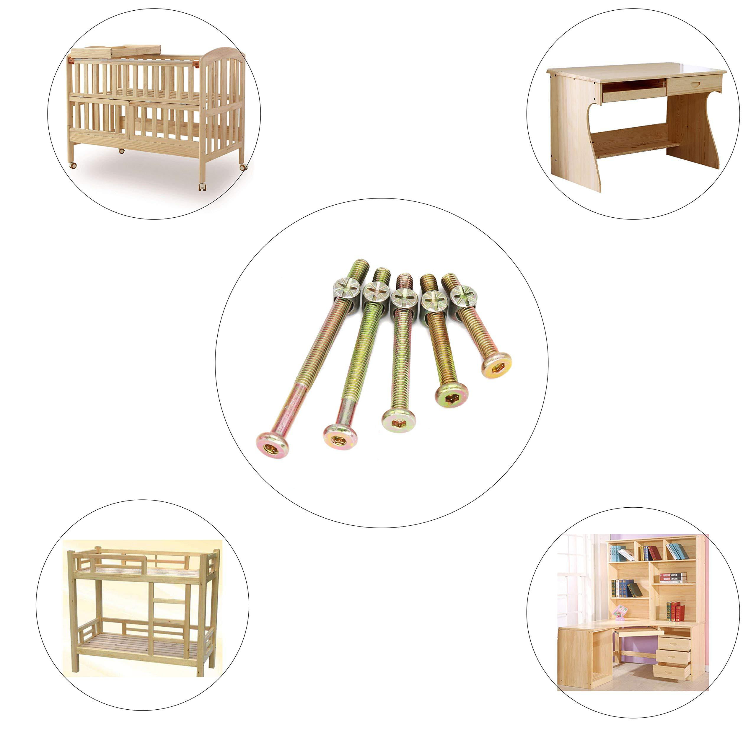 Baby Crib Hardware Replacement Kit 50 Pcs Socket Cap Bolts Barrel Nu NEW 