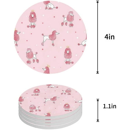 

KXMDXA Cactus Set of 8 Round Coaster for Drinks Absorbent Ceramic Stone Coasters Cup Mat with Cork Base for Home Kitchen Room Coffee Table Bar Decor