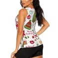 thumbnail image 3 of Balery Snowflakes Santa Claus Camiseta sin mangas estampada ligera para mujer, tops de entrenamiento sin mangas, camisetas de yoga transpirables de secado rápido.-X-Large, 3 of 7